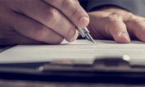 Unterschrift Vertrag